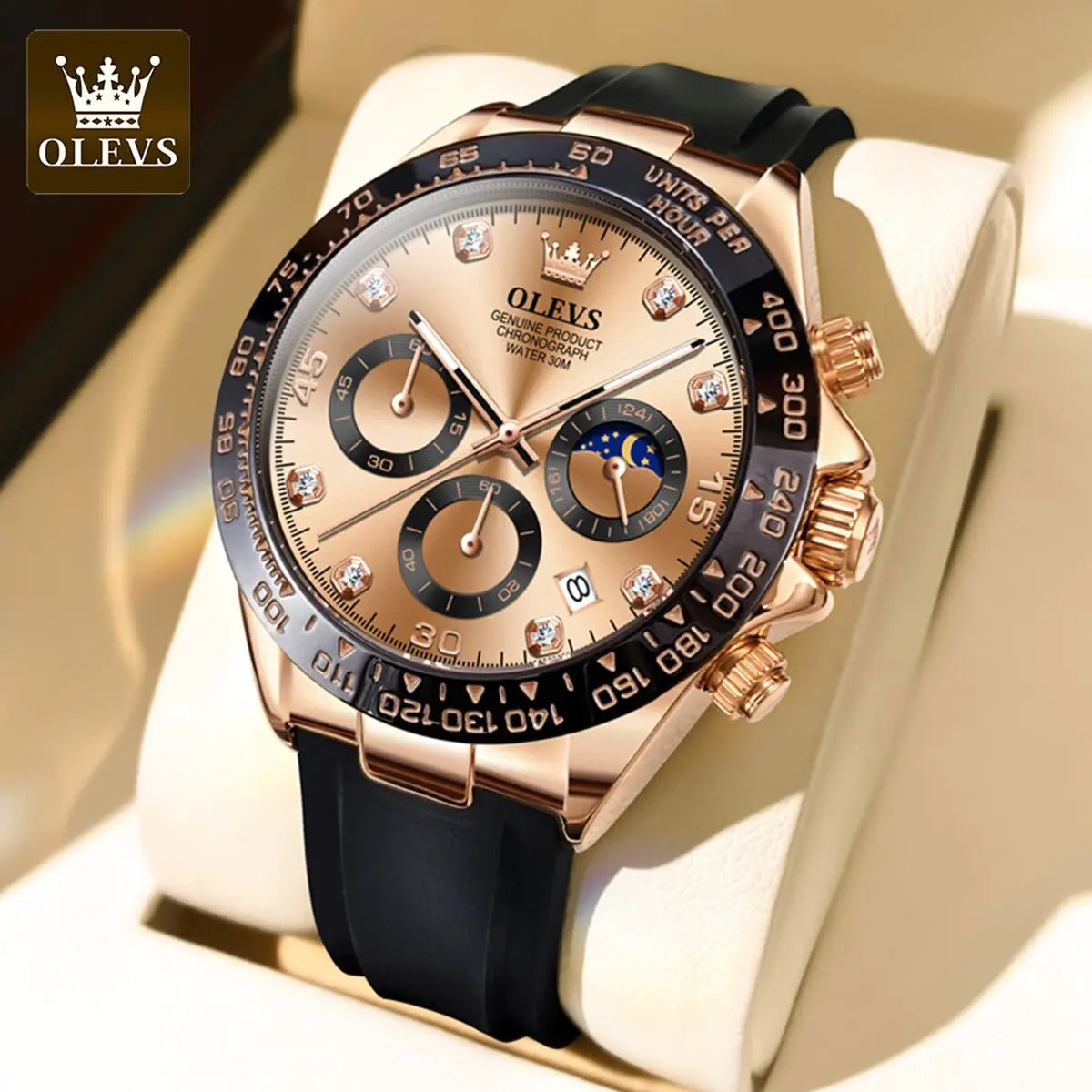 Reloj Cronógrafo de Cuarzo Impermeable de Lujo para Hombre OLEVS