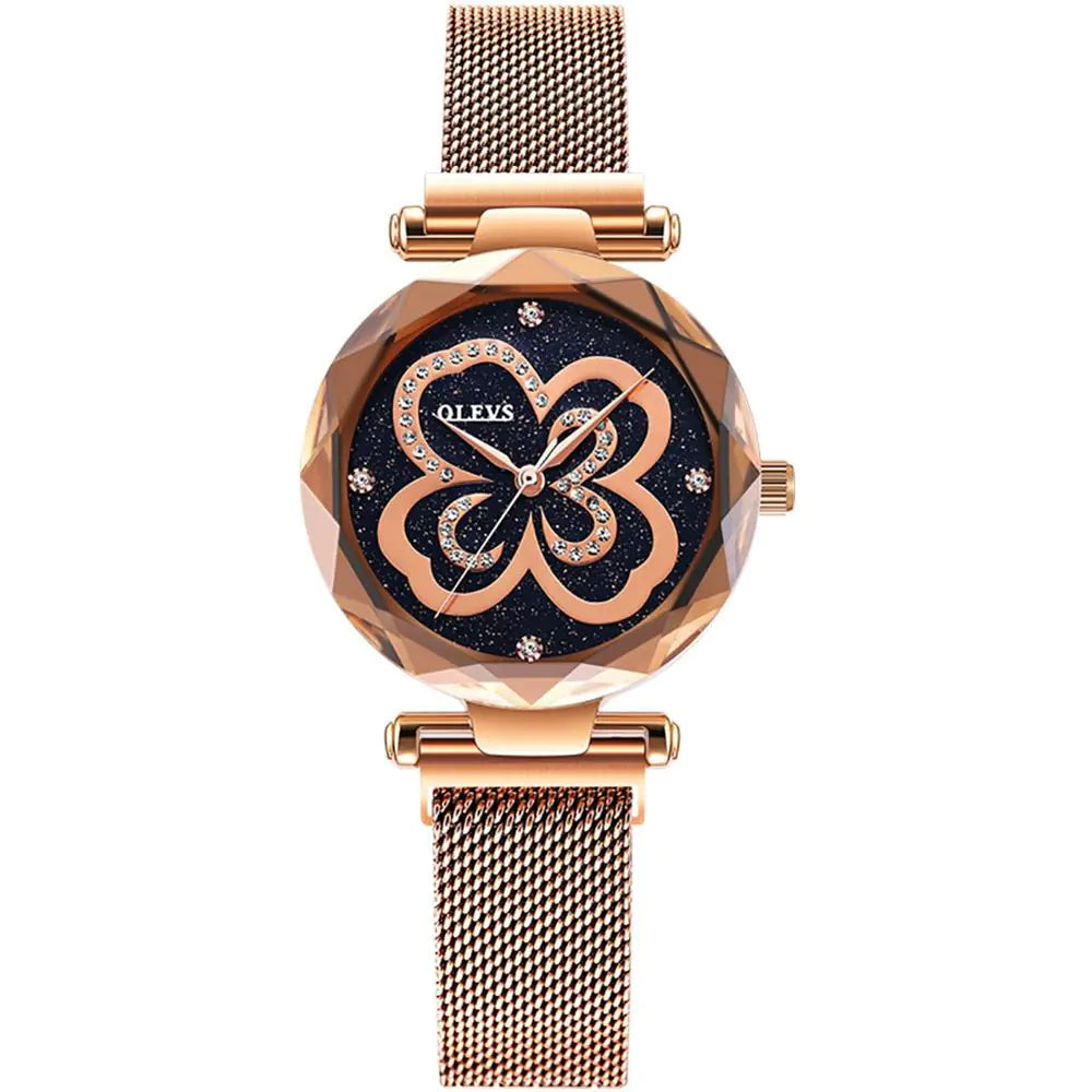 Reloj de Cuarzo para Mujer OLEVS con Diseño de Trébol