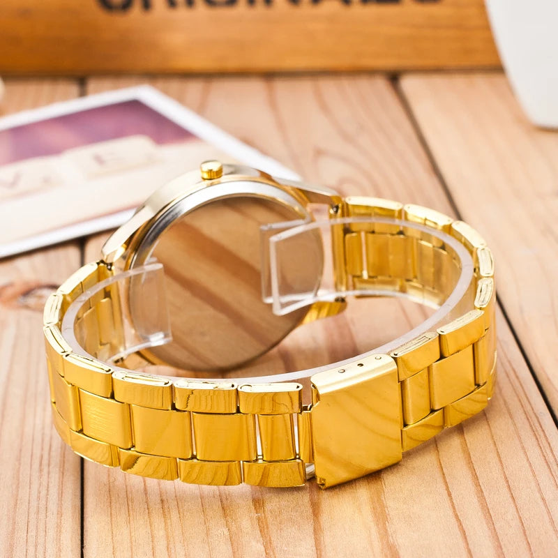 Reloj Dorado para Mujer Geneva – Movimiento de Cuarzo