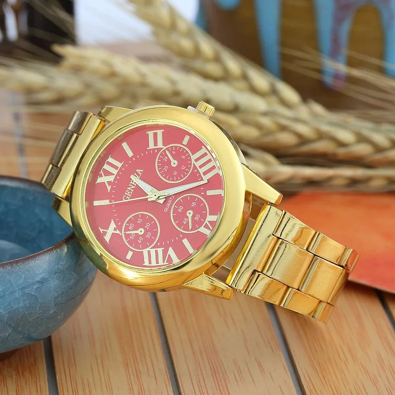 Reloj Dorado para Mujer Geneva – Movimiento de Cuarzo