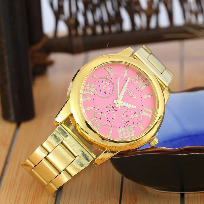 Reloj Dorado para Mujer Geneva – Movimiento de Cuarzo