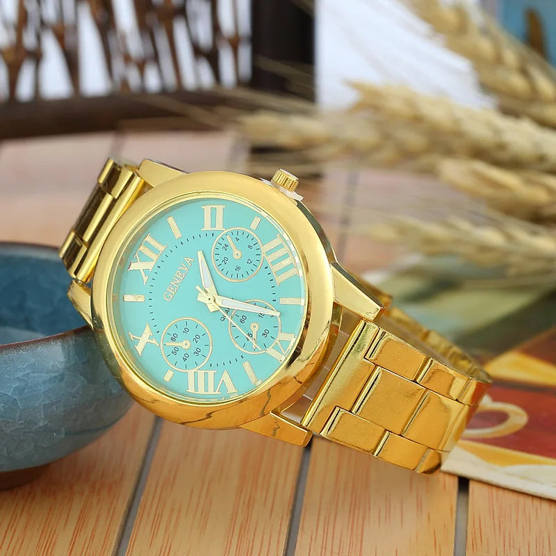 Reloj Dorado para Mujer Geneva – Movimiento de Cuarzo