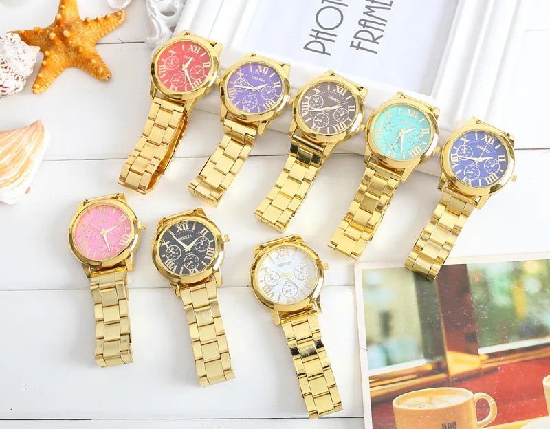 Reloj Dorado para Mujer Geneva – Movimiento de Cuarzo
