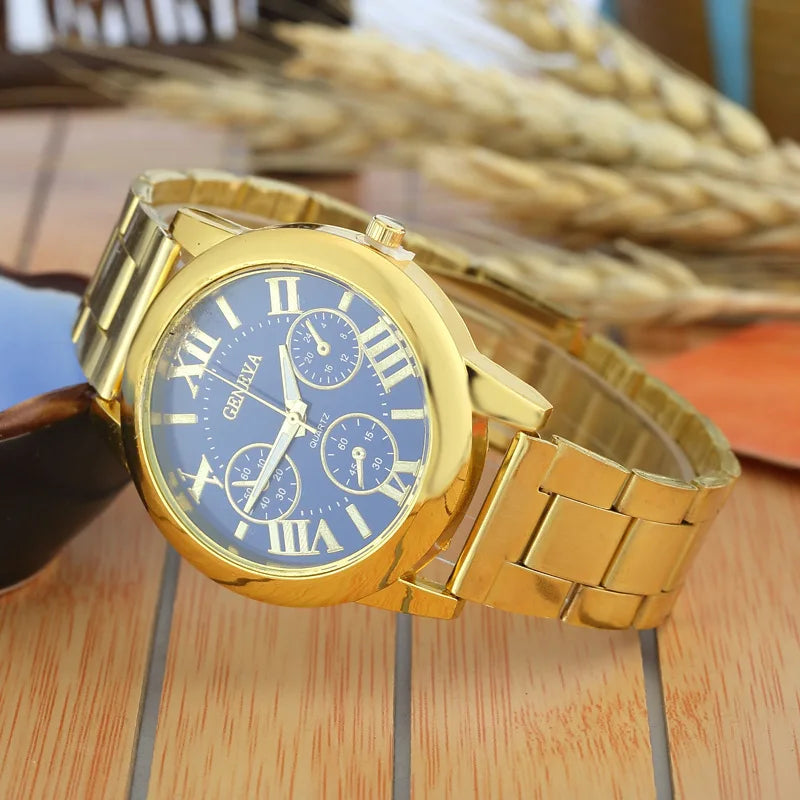 Reloj Dorado para Mujer Geneva – Movimiento de Cuarzo