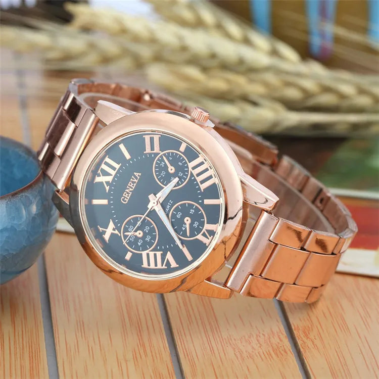 Reloj Dorado para Mujer Geneva – Movimiento de Cuarzo