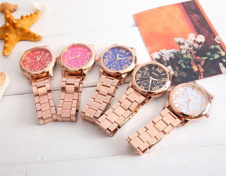 Reloj Dorado para Mujer Geneva – Movimiento de Cuarzo