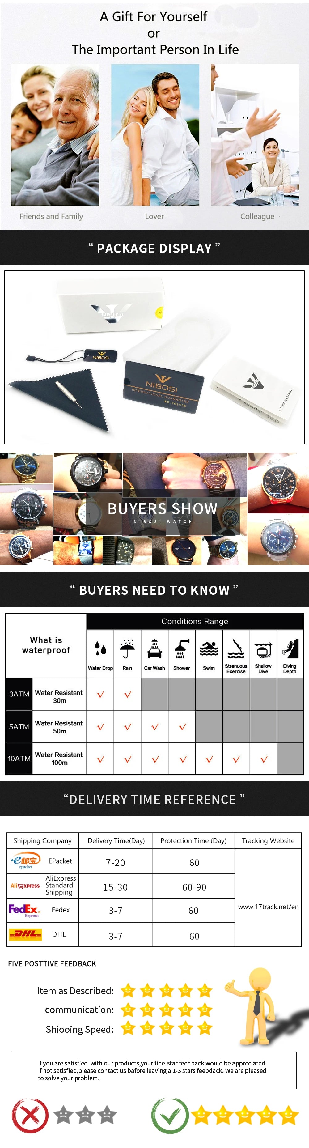 Reloj NIBOSI para Hombre – Cronógrafo de Acero Inoxidable y Movimiento de Cuarzo