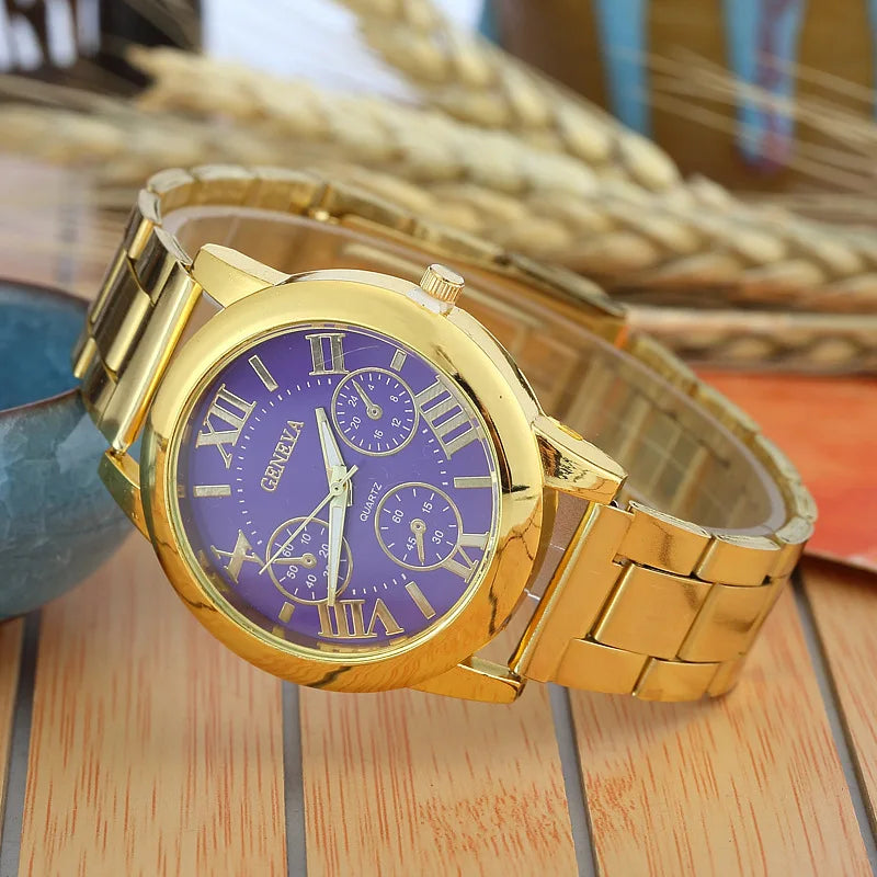 Reloj Dorado para Mujer Geneva – Movimiento de Cuarzo