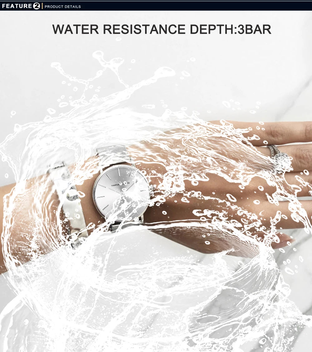 Reloj HANNAH MARTIN para Mujer – Acero Inoxidable, Movimiento de Cuarzo Japonés, 36 mm