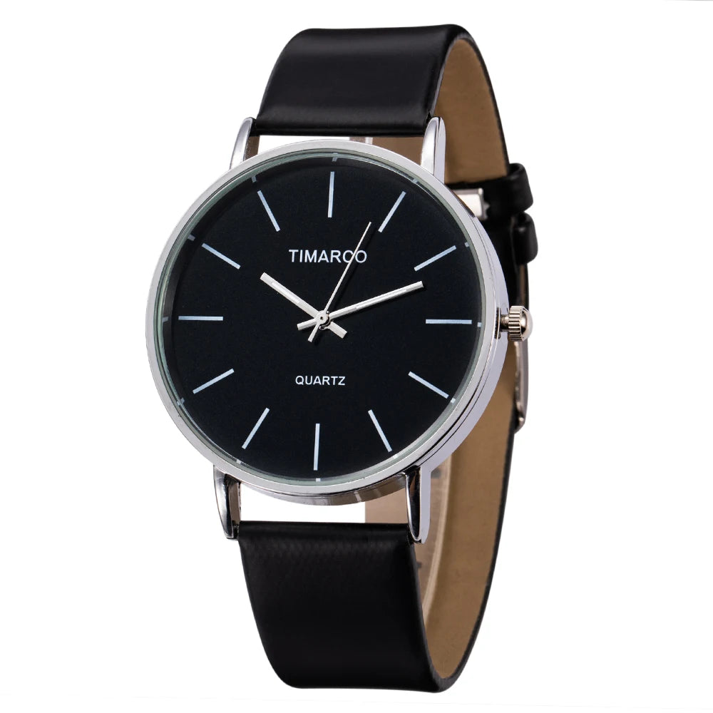 Reloj WoMaGe para Mujer – Correa de Cuero Blanco, Diseño Minimalista, 40 mm