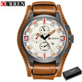 Reloj CURREN para Hombre – Correa de Cuero, Movimiento de Cuarzo, 46 mm