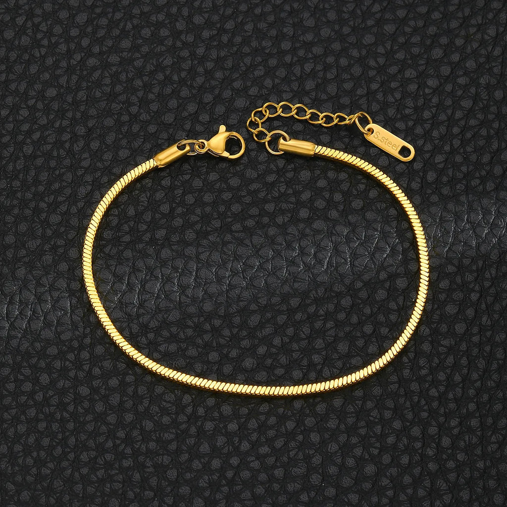 Pulsera Snake Bone de Acero Inoxidable – Diseño Minimalista