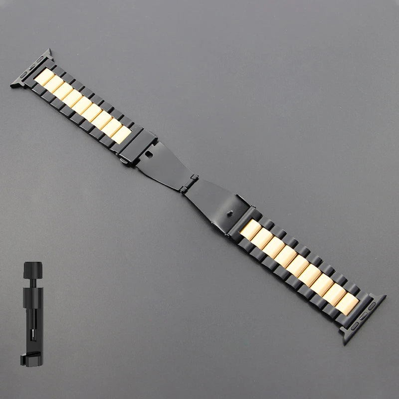 Correa de Acero Inoxidable para Apple Watch – Compatible con Varios Tamaños y Series