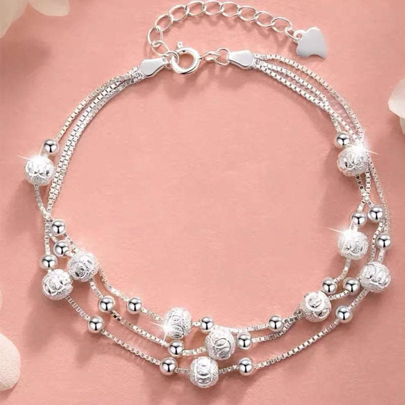 Pulsera de Estrellas Doble Capa en Plata 925 – Ajustable y Elegante