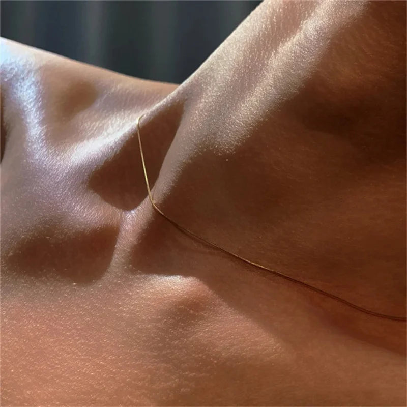 Collar Vintage de Cadena Serpiente en Acero Inoxidable – Oro para Mujer y Hombre