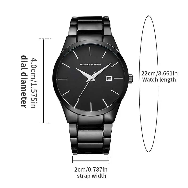 Reloj HANNAH MARTIN para Hombre – Acero Inoxidable, Movimiento de Cuarzo, 40 mm