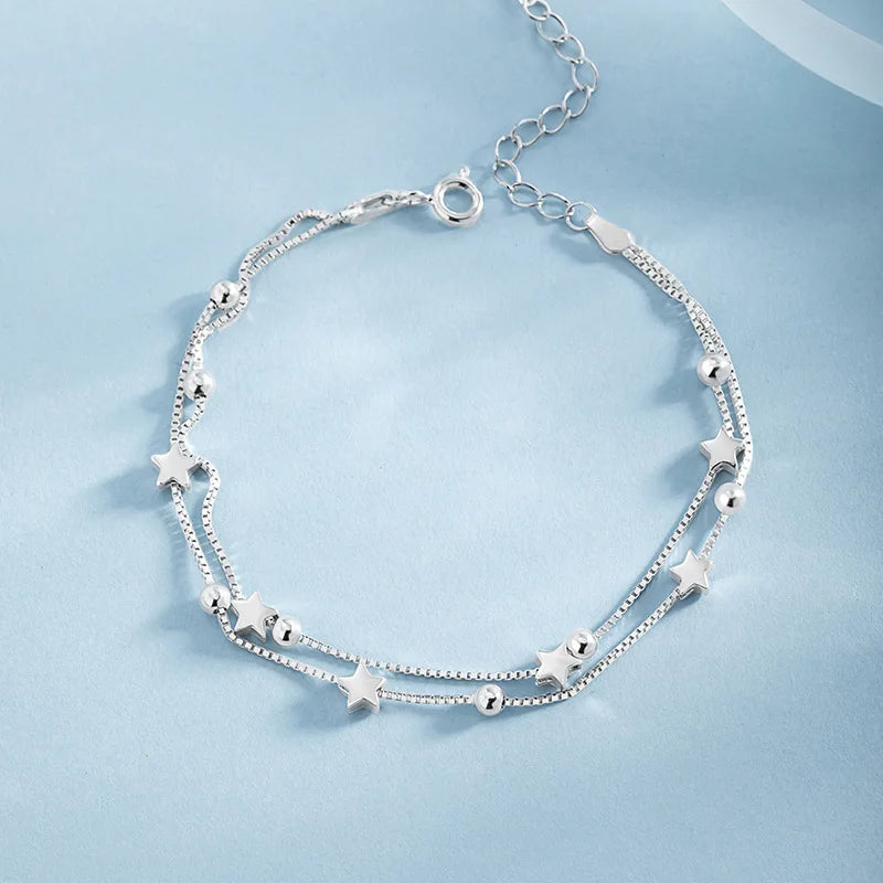 Pulsera de Cuentas Redondas en Plata 925 – Ajustable y Unisex