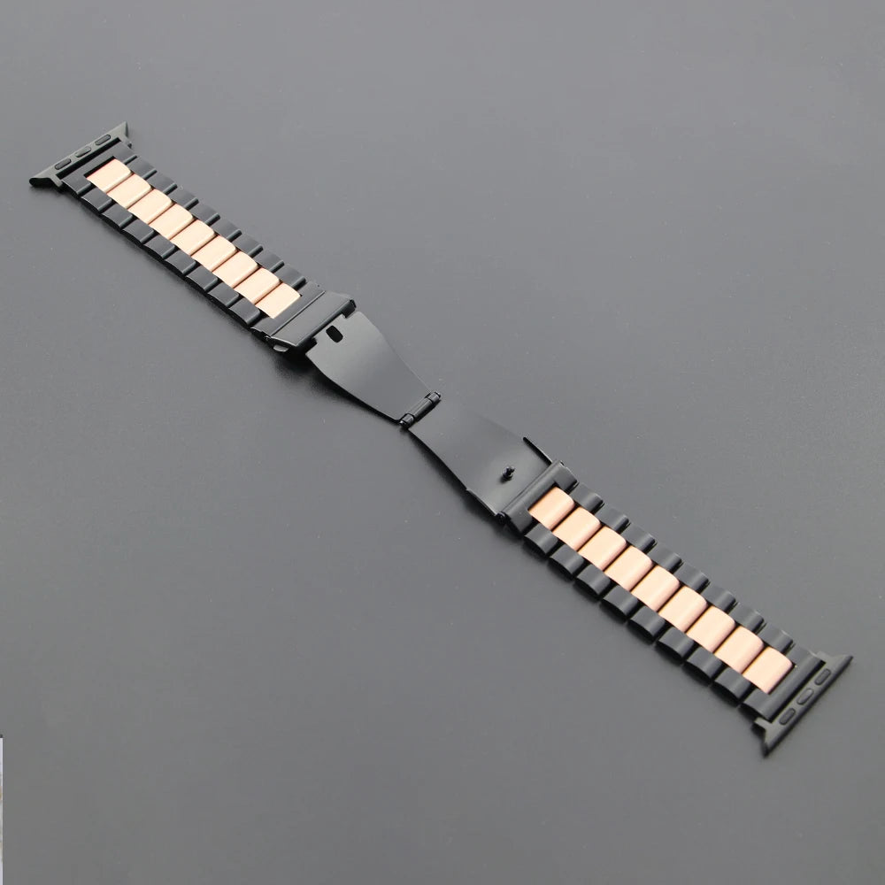 Correa de Acero Inoxidable para Apple Watch – Compatible con Varios Tamaños y Series