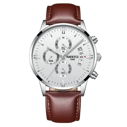 Reloj NIBOSI para Hombre – Cronógrafo de Acero Inoxidable 3ATM