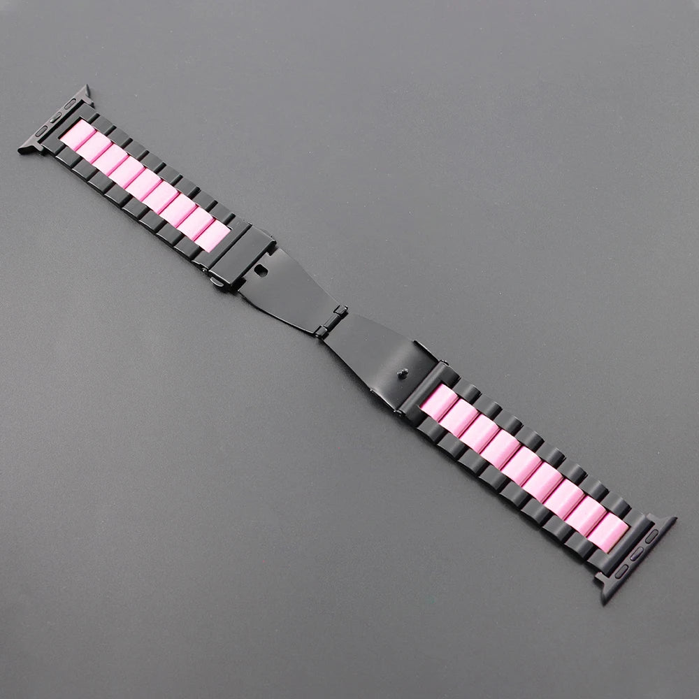 Correa de Acero Inoxidable para Apple Watch – Compatible con Varios Tamaños y Series