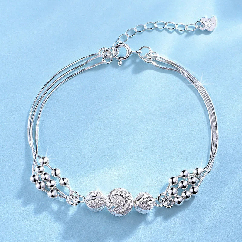 Pulsera de Estrellas Doble Capa en Plata 925 – Ajustable y Elegante