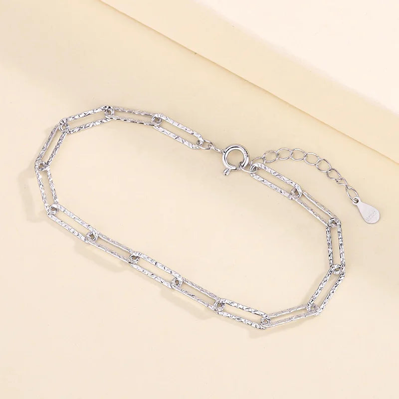 Pulsera Triple de Plata 925 – Diseño Geométrico Elegante