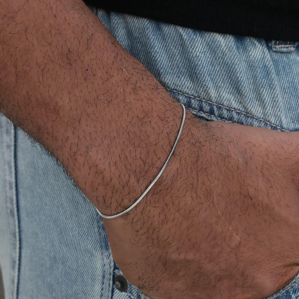 Pulsera Snake Bone de Acero Inoxidable – Diseño Minimalista