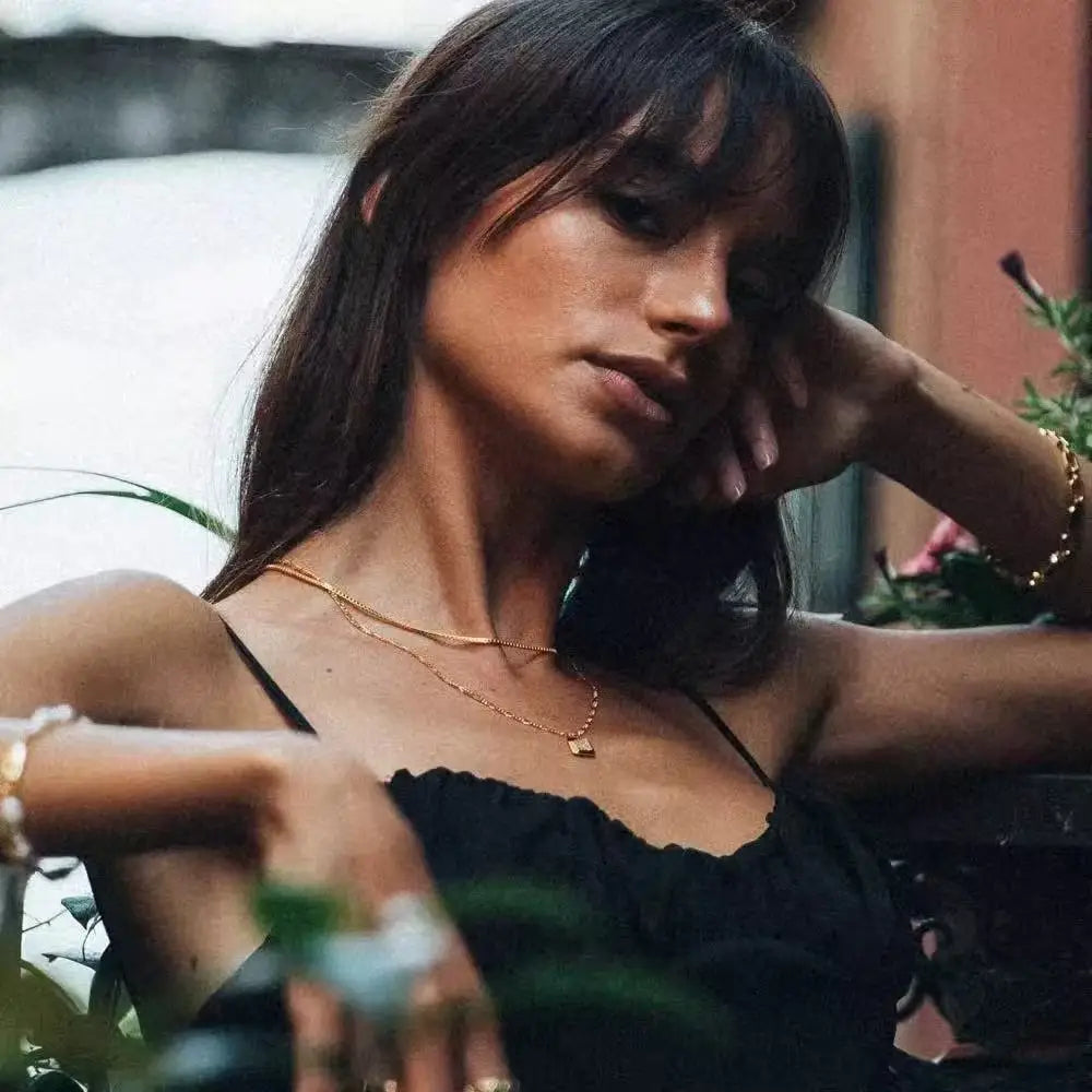 Collar FOMALHAUT 1.2mm Cadena Caja – Acero Inoxidable Dorado para Hombre y Mujer